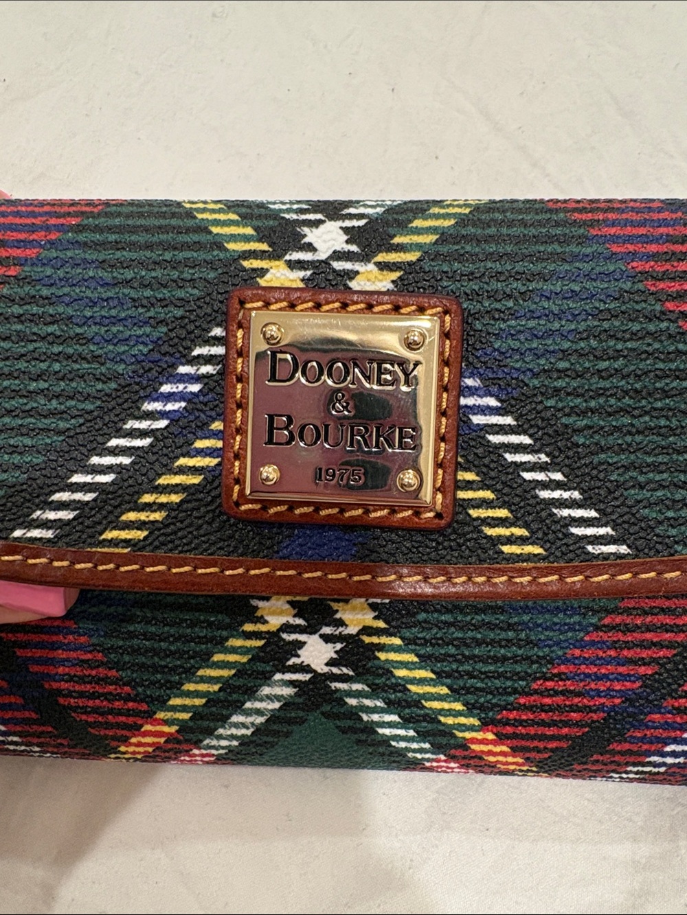 Dooney & Bourke Green Multi Plaid Leather-Trim Wallet - Picture 3 of 8